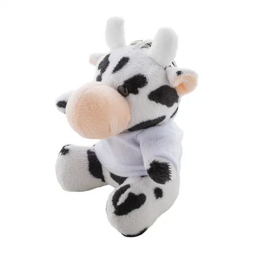 Portachiavi con mucca in peluche