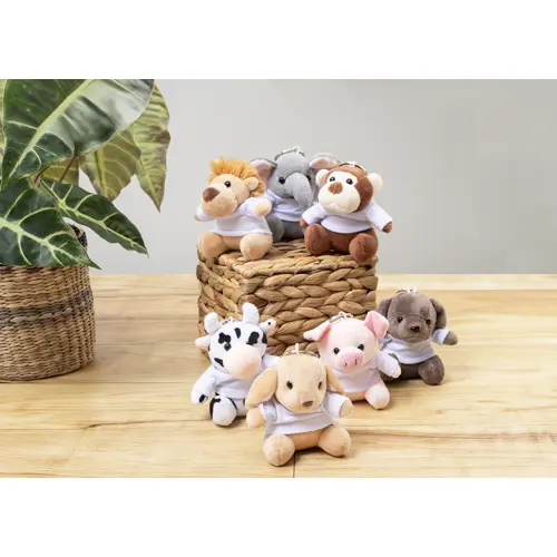 Portachiavi con leone in peluche