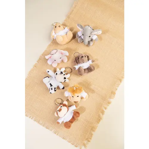 Portachiavi con coniglietto in peluche