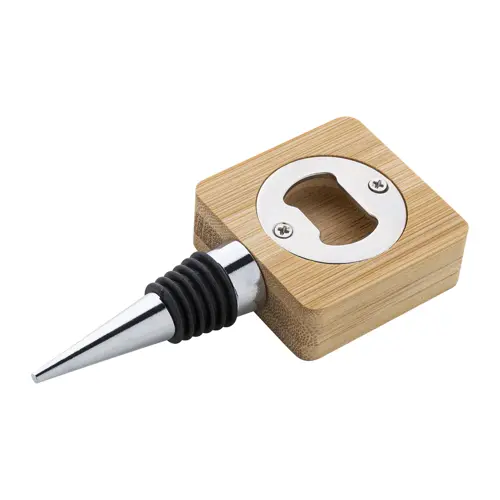 Apribottiglie e tappo vino in metallo e bambù