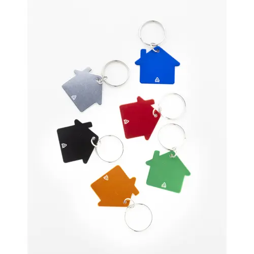 Portachiavi in alluminio riciclato a forma di casa 
