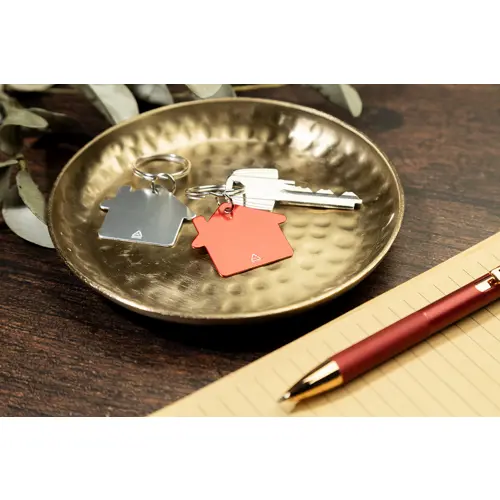 Portachiavi in alluminio riciclato a forma di casa 