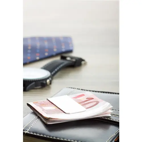 Fermasoldi cromato in scatola regalo