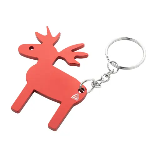 Portachiavi natalizio in alluminio riciclato a forma di renna