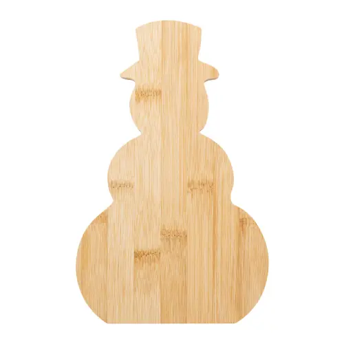 Tagliere natalizio in bambù a forma di pupazzo di neve