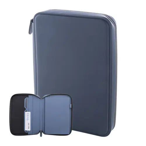 Cartella portadocumenti in Pelle PU riciclata con cerniera e blocco da 64 fogli