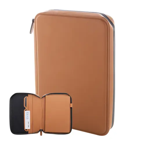 Cartella portadocumenti in Pelle PU riciclata con cerniera e blocco da 64 fogli