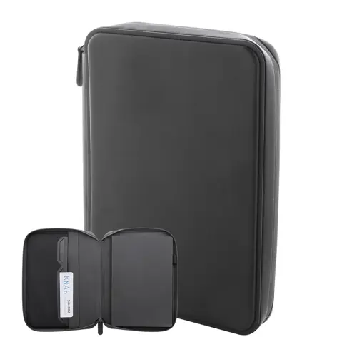 Cartella portadocumenti in Pelle PU riciclata con cerniera e blocco da 64 fogli