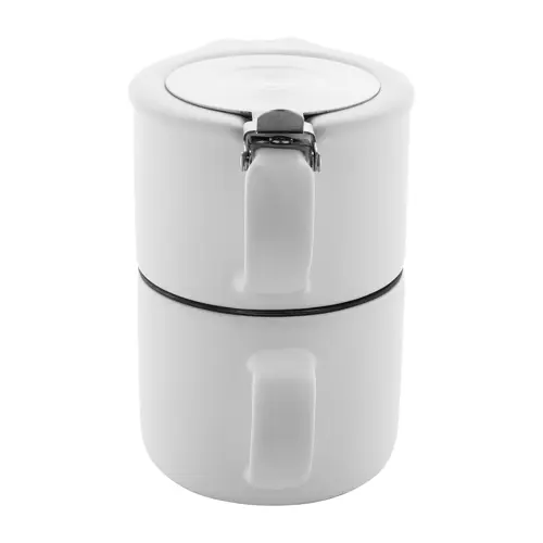 Set da tè in ceramica con finitura opaca composta da teiera e tazza