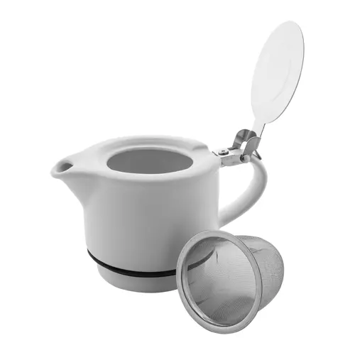 Set da tè in ceramica con finitura opaca composta da teiera e tazza