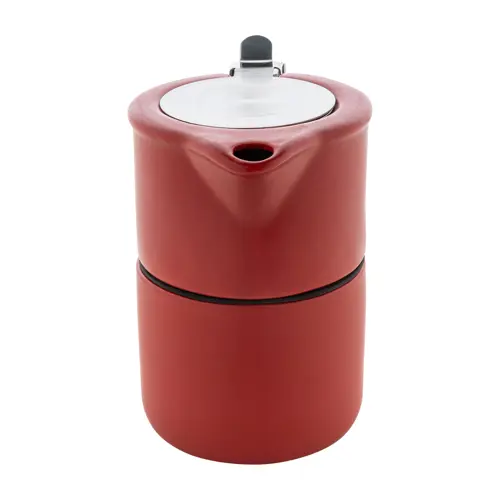 Set da tè in ceramica con finitura opaca composta da teiera e tazza