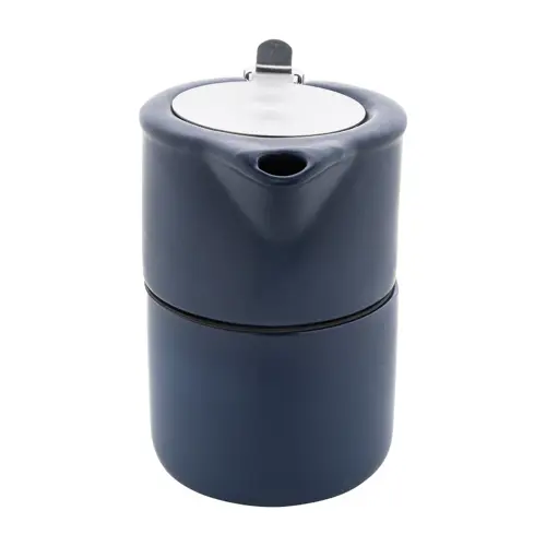 Set da tè in ceramica con finitura opaca composta da teiera e tazza