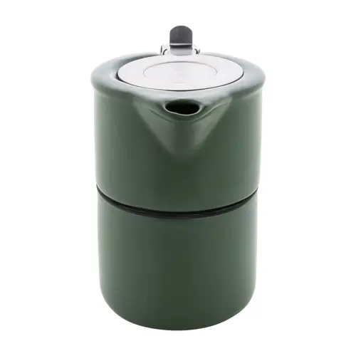 Set da tè in ceramica con finitura opaca composta da teiera e tazza