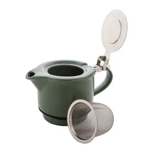 Set da tè in ceramica con finitura opaca composta da teiera e tazza