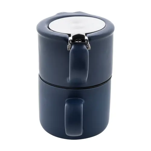 Set da tè in ceramica con finitura opaca composta da teiera e tazza