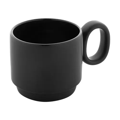 Tazza in ceramica finitura esterna opaca con vassoio in bambù 220ml