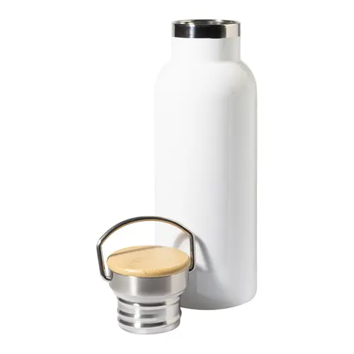 Borraccia termica in acciaio riciclato coperchio bambù 500ml