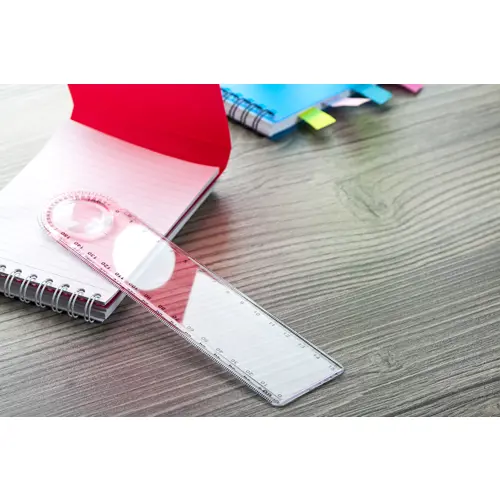 Righello trasparente con lente