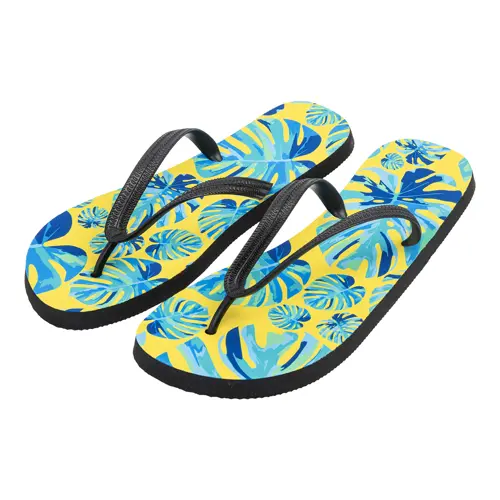 Infradito da spiaggia per la sublimazione con cinghie in PVC nero