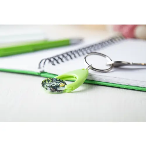 Portachiavi con gettone in plastica