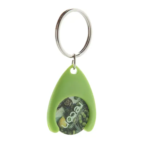 Portachiavi con gettone in plastica