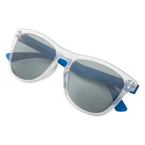 Occhiali da sole in plastica con combinazione colore lenti-telaio personalizzata e lenti UV400