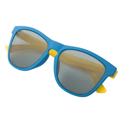 Occhiali da sole in plastica con combinazione colore lenti-telaio personalizzata e lenti UV400