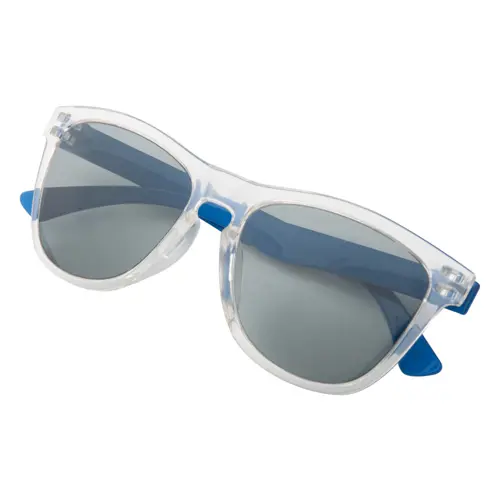 Occhiali da sole in plastica con combinazione colore lenti-telaio personalizzata e lenti UV400