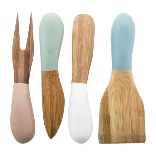 Set da 4 coltelli per formaggio in bambù