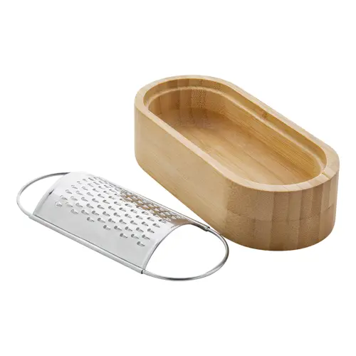 Grattugia per formaggio in acciaio inox e bambù