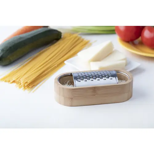 Grattugia per formaggio in acciaio inox e bambù