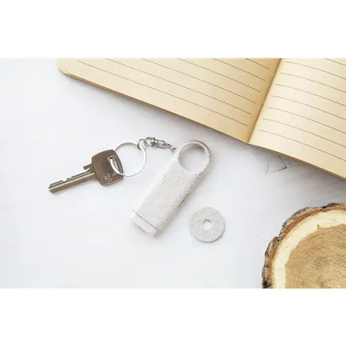 Portachiavi in plastica ecologica con gettone per il carrello e luci led