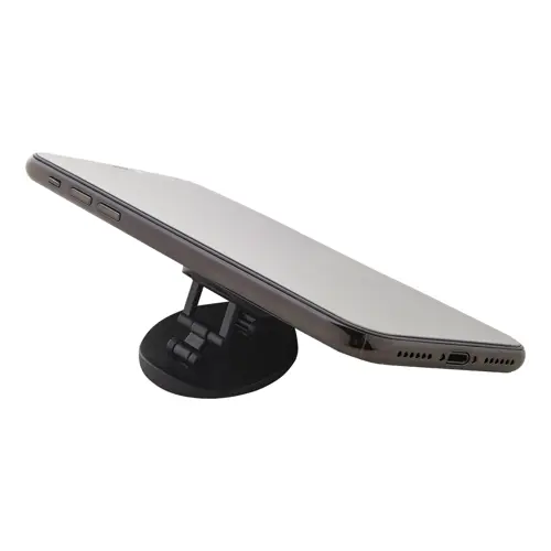 Porta telefono adesivo in plastica ricoperto in bambù