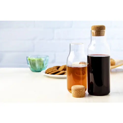 Caraffa per acqua in vetro borosilicato con coperchio in sughero 1000 ml