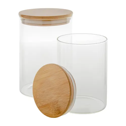 Barattolo in vetro con coperchio in bambù da 550ml