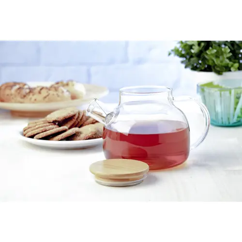 Teiera in vetro con coperchio in bambù 1000 ml