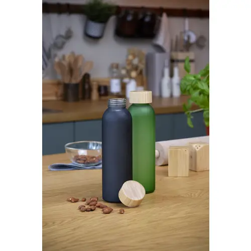 Borraccia in vetro opaco da 500 ml con tappo bambù