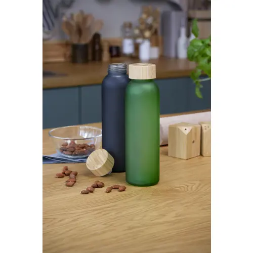 Borraccia in vetro opaco da 500 ml con tappo bambù