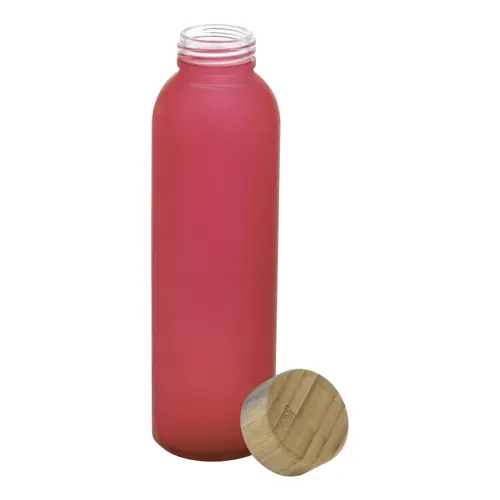 Borraccia in vetro opaco da 500 ml con tappo bambù