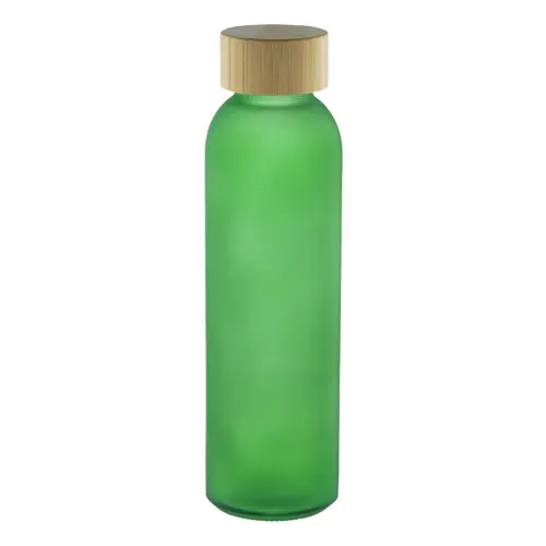 Borraccia in vetro opaco da 500 ml con tappo bambù