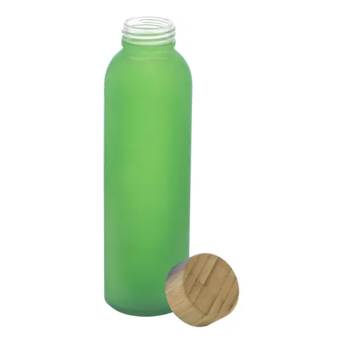 Borraccia in vetro opaco da 500 ml con tappo bambù