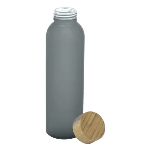 Borraccia in vetro opaco da 500 ml con tappo bambù