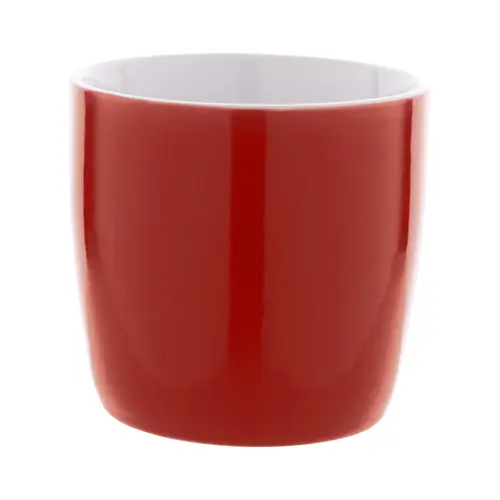 Tazza in ceramica colorata con interno bianco e confezione di cartoncino kraft 335ml