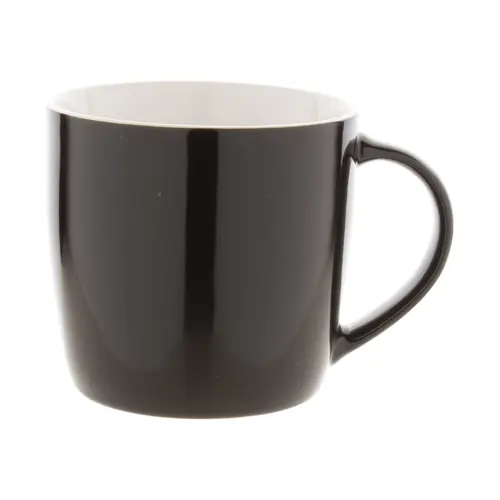 Tazza in ceramica colorata con interno bianco e confezione di cartoncino kraft 335ml