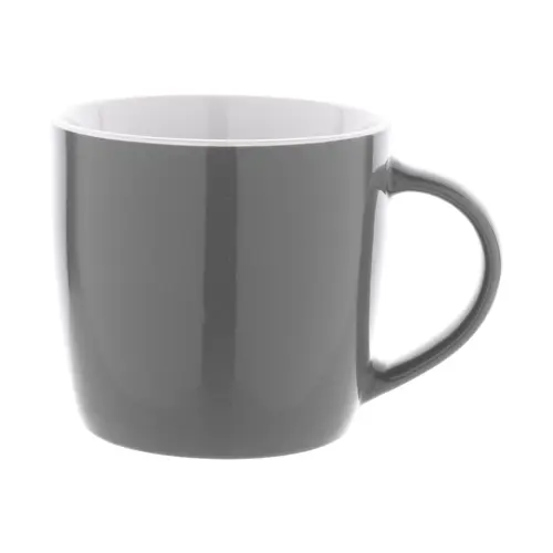 Tazza in ceramica colorata con interno bianco e confezione di cartoncino kraft 335ml
