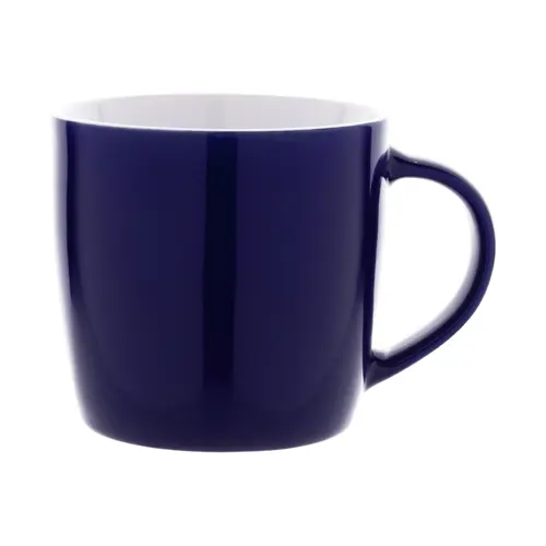 Tazza in ceramica colorata con interno bianco e confezione di cartoncino kraft 335ml