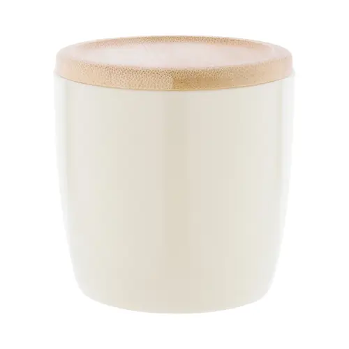 Tazza in ceramica colorata di alta qualità da 335ml con interno bianco sottobicchiere coperchio in bambù