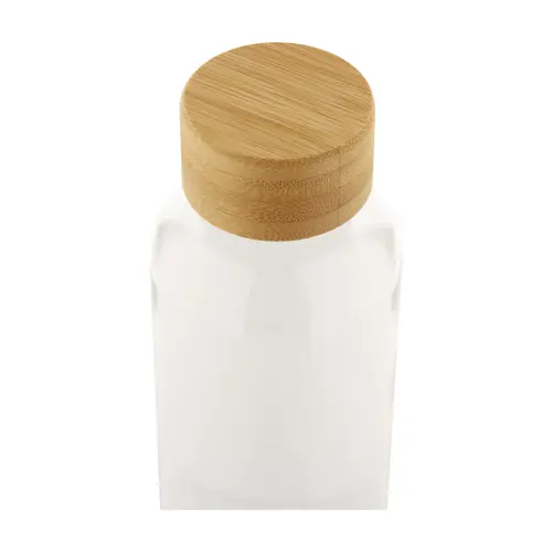 Borraccia in RPET trasparente in diverse colazionicon tappo in bambù da 500ml