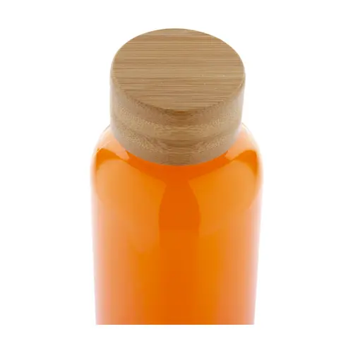 Borraccia in RPET trasparente in diverse colazionicon tappo in bambù da 500ml