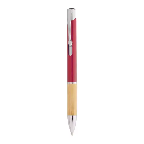 Penna a sfera in plastica ecologica di paglia di grano e bambù e parti e clip in metallo con refill blu